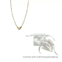 14k Gold Plated Lock Paper Clip Chain Necklace