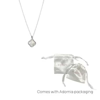 White Mother of Pearl Flower Necklace silver