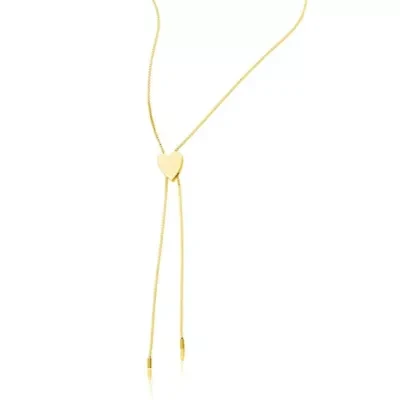 14k Gold Plated Heart Bolo Necklace