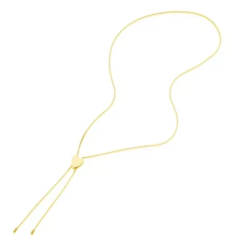 14k Gold Plated Heart Bolo Necklace