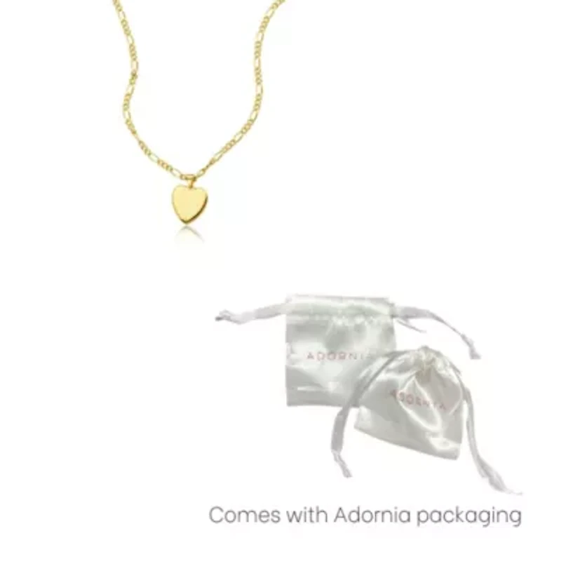 14k Gold Plated Figaro Chain Heart Necklace