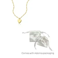 14k Gold Plated Figaro Chain Heart Necklace