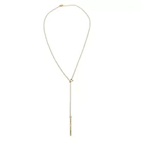 14k Gold Plated Triangle Lariat Necklace