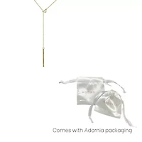 14k Gold Plated Triangle Lariat Necklace