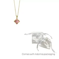 14k Gold Plated Pink Flower Mother of Pearl Necklace