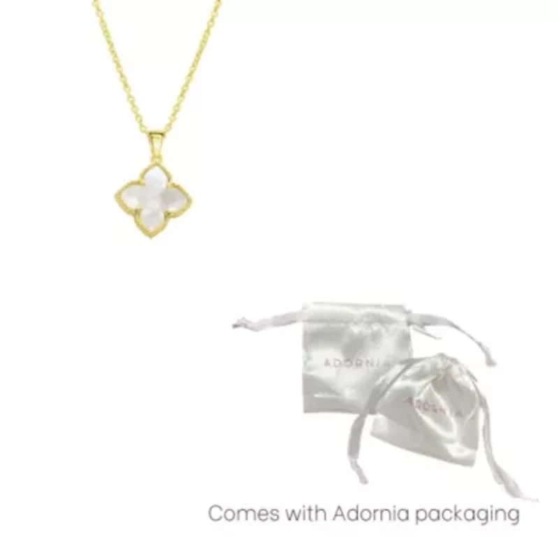 14k Gold Plated Flower White Mother of Pearl Necklace