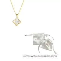 14k Gold Plated Flower White Mother of Pearl Necklace