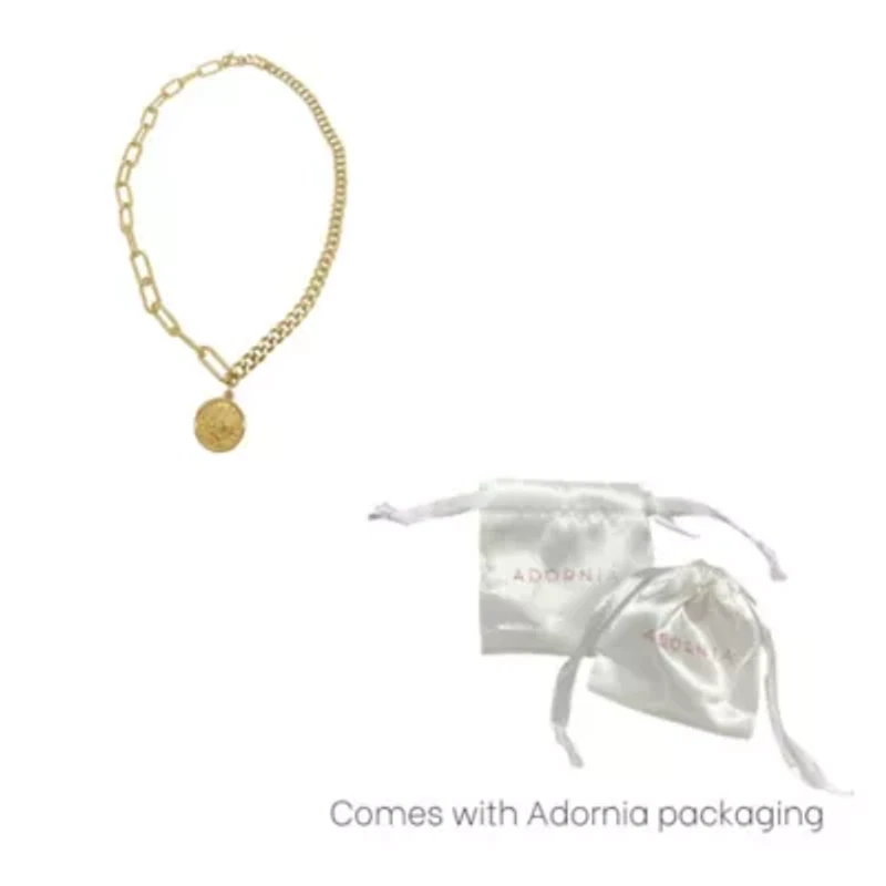 Tarnish Resistant 14k Gold Plated Coin Mixed Chain Necklace