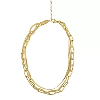 Tarnish Resistant 14k Gold Plated Set of Paper Clip, Snake Chain and Curb Chain Neckalce