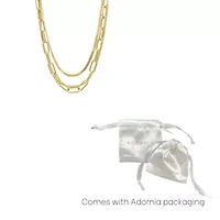 Tarnish Resistant 14k Gold Plated Set of Paper Clip, Snake Chain and Curb Chain Neckalce