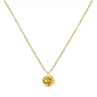 14k Gold Plated Knot Pendant Necklace