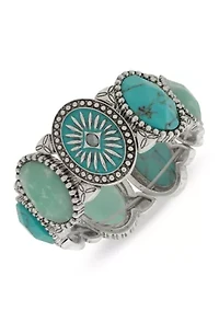 Two Tone Turquoise Flex Cuff Bracelet