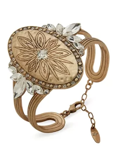  Crystal Drama Stone Cuff Bracelet