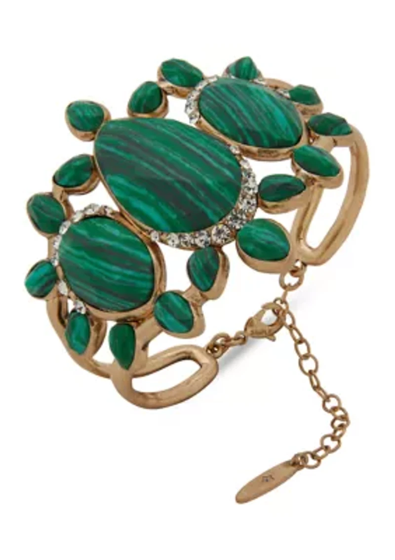 Green Stone Cuff Bracelet