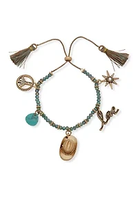  Beaded Western Charm Slider Bracelet