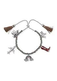 Beaded Multi Charm Slider Bracelet