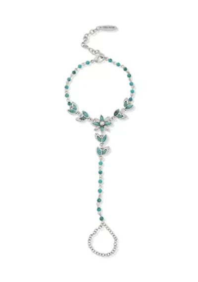  Blue Beaded Flower Hand Chain