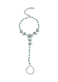  Blue Beaded Flower Hand Chain