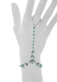  Blue Beaded Flower Hand Chain