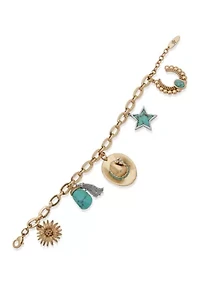 Turquoise Chain Charm Flex Bracelet