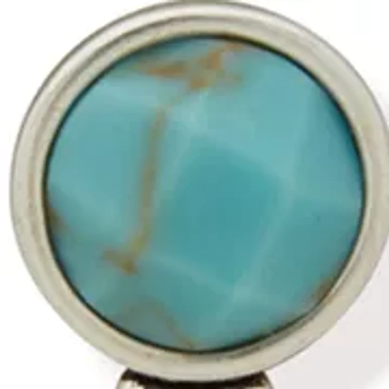 Silver Tone Turquoise Feather Trio Earring Set