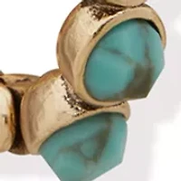 Gold Tone Turquoise Pavé Star Trio Earring Set