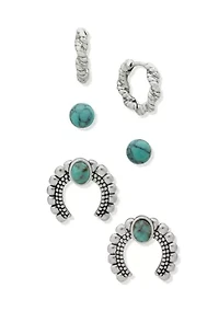 Hoop Horseshoe Trio Earring Set