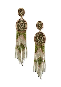 Long Beaded Linear Earrings