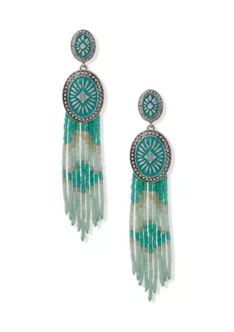 Multi Long Beaded Earrings