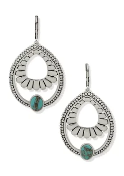 Silver Tone Turquoise Open Drop Earrings