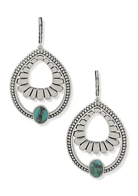 Silver Tone Turquoise Open Drop Earrings