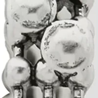 Silver Tone 47 Millimeter Beaded Hoop Earrings