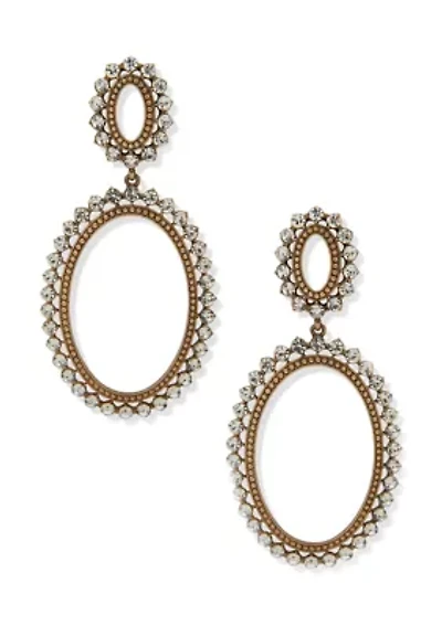  Crystal Round Stone Open Drop Earrings