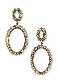  Crystal Round Stone Open Drop Earrings