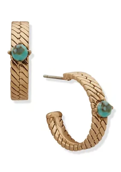 Center Stone Hoop Earrings