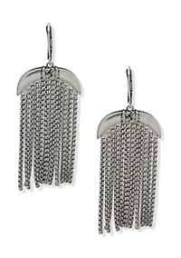 Tassel Silver Tone Statement Earrings