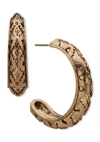 Engraved Hoop Earrings