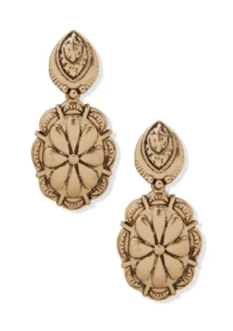 Engraved Conch Double Drop Earrings