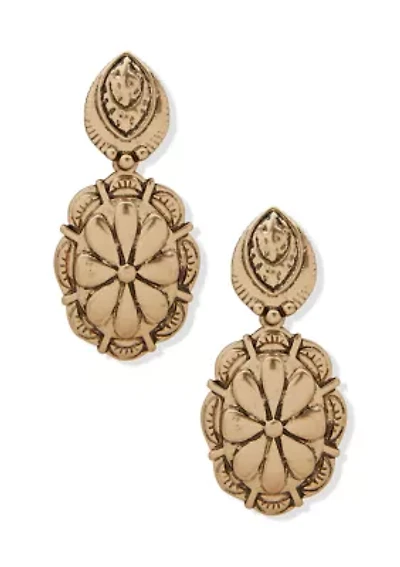 Engraved Conch Double Drop Earrings