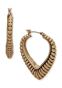Fluted Gold Tone Hoop Earrings 
