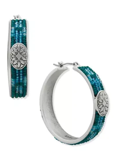 Beaded Hoop Earrings
