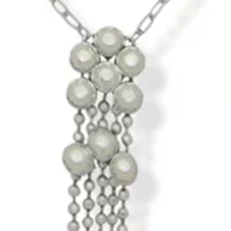 Silver-Tone Tassel Choker with Swag Chain Pendant