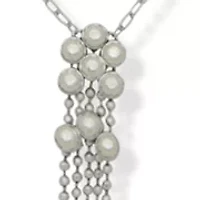 Silver-Tone Tassel Choker with Swag Chain Pendant