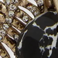 Gold Tone Jet Feather Charm Multirow Necklace