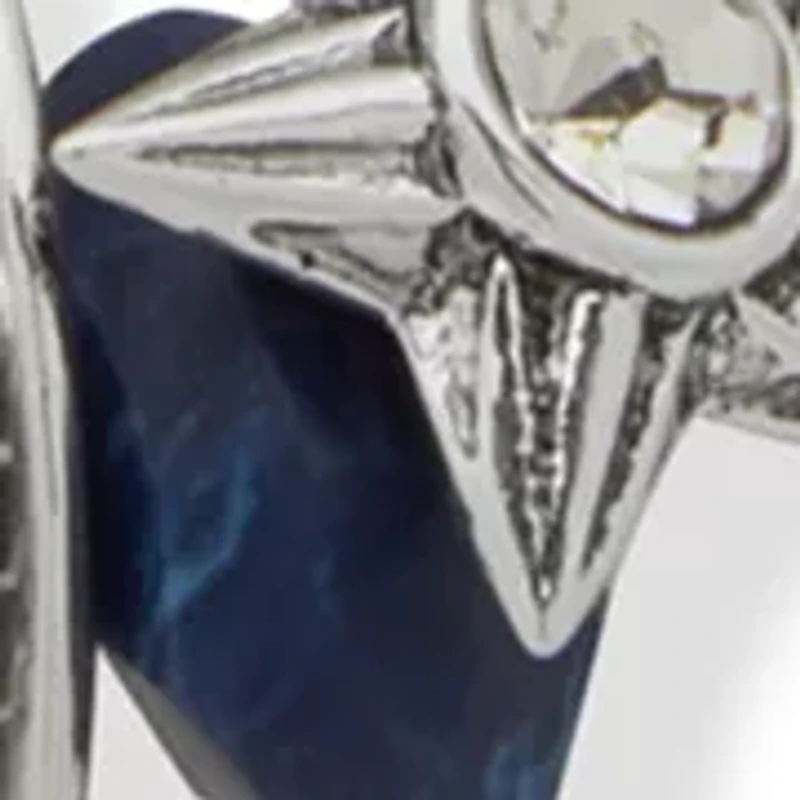 Silver Tone Blue Hat Charm Multirow Necklace