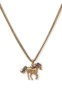  Crystal Pave Horse Pendant Necklace