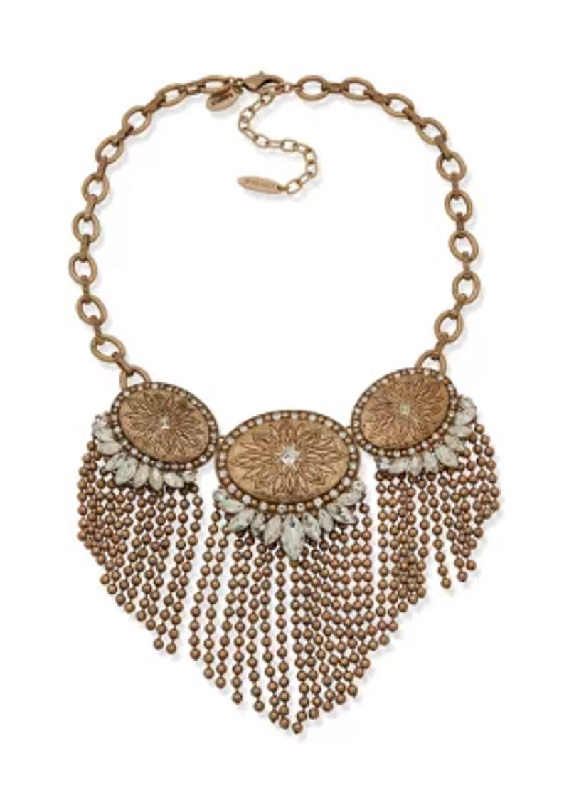 Crystal Stone Chain Frontal Necklace