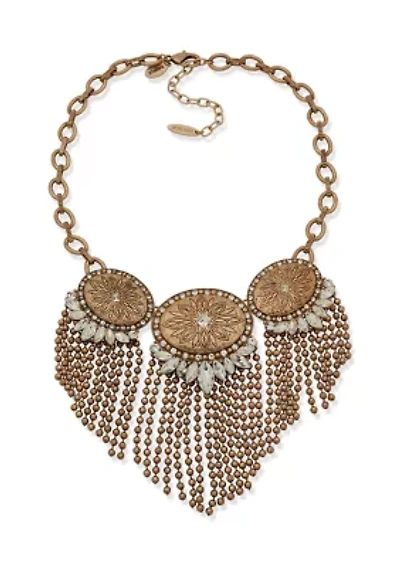  Crystal Stone Chain Frontal Necklace