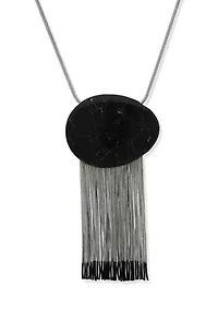 Stone Tassel Pendant Necklace