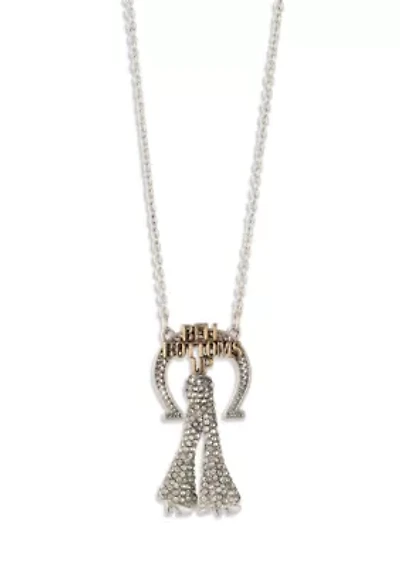 Crystal Bell Bottoms Up Pendant Necklace